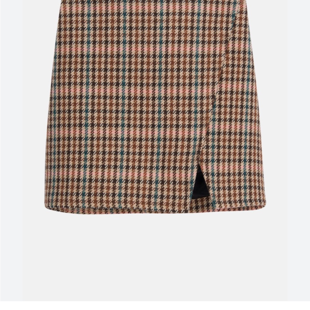 A.L.C. Brown and Pink Plaid Mini Skirt